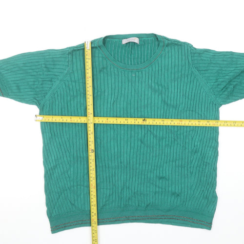 Marks and Spencer Women’s Green Ribbed Knit Short Sleeve T-Shirt Size 18