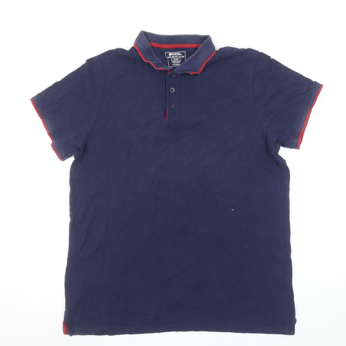 Mountain Warehouse Men's Blue XL Organic Cotton Polo Shirt