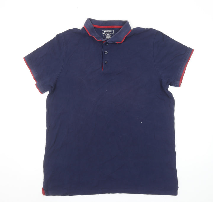 Mountain Warehouse Men's Blue XL Organic Cotton Polo Shirt