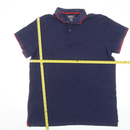 Mountain Warehouse Men's Blue XL Organic Cotton Polo Shirt
