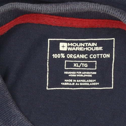 Mountain Warehouse Men's Blue XL Organic Cotton Polo Shirt