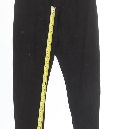 Puma Womens Black Cotton Stretch Gym Leggings Size 10