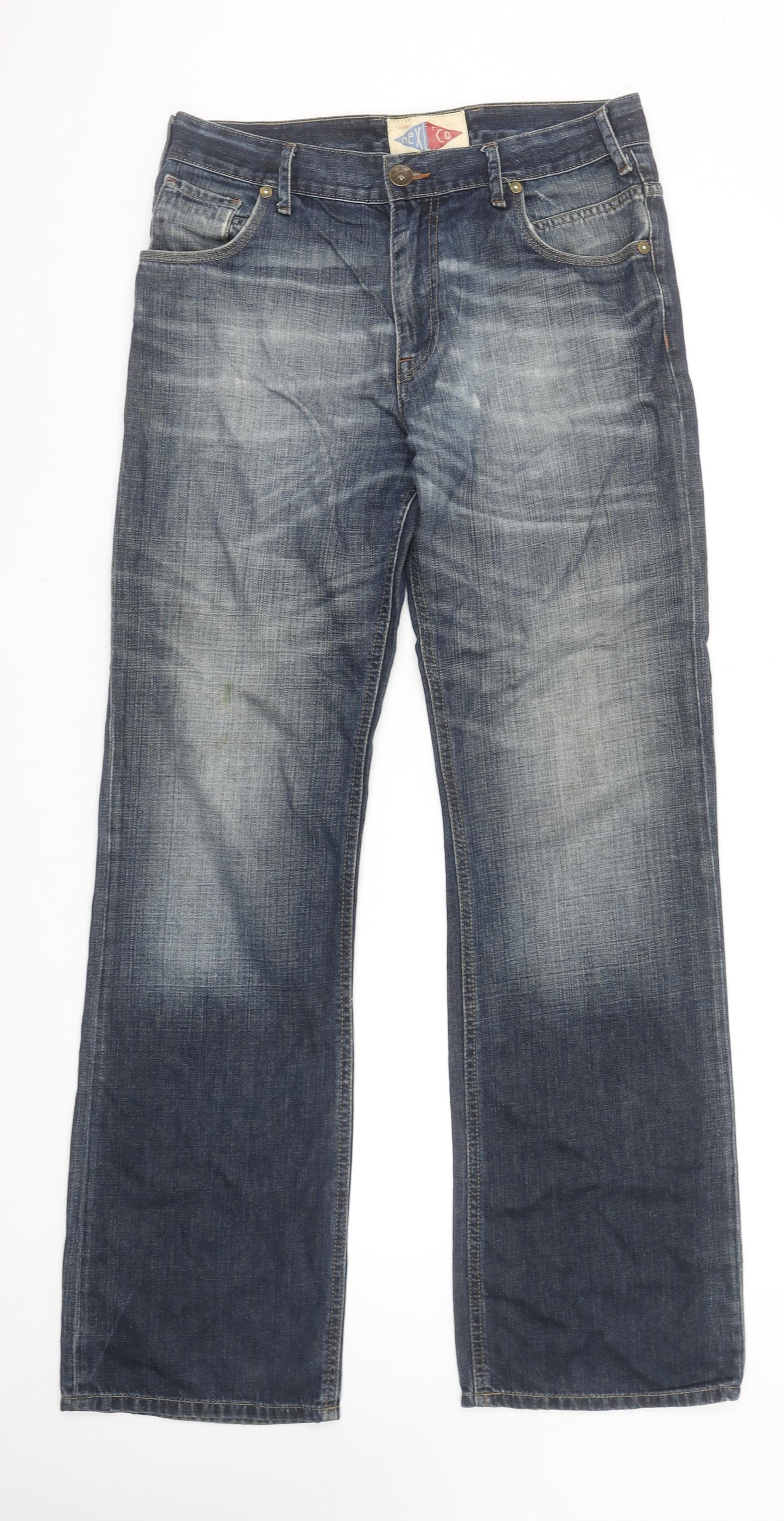 Next Men’s Blue Straight Leg Denim Jeans Size 32L Regular Fit