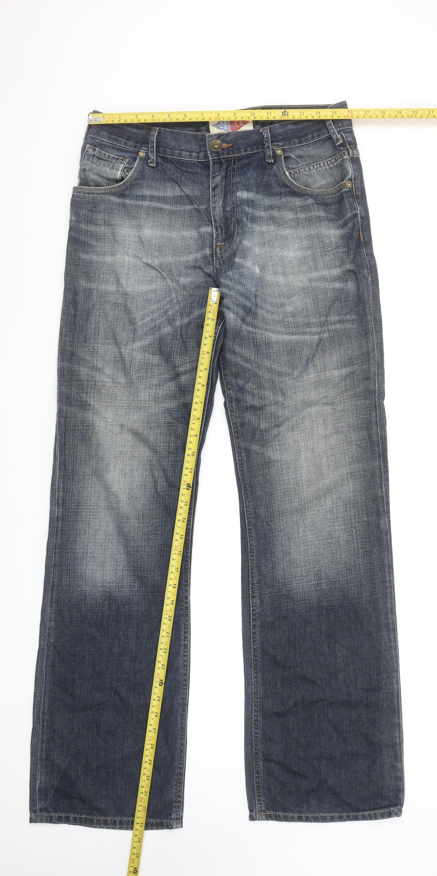 Next Men’s Blue Straight Leg Denim Jeans Size 32L Regular Fit