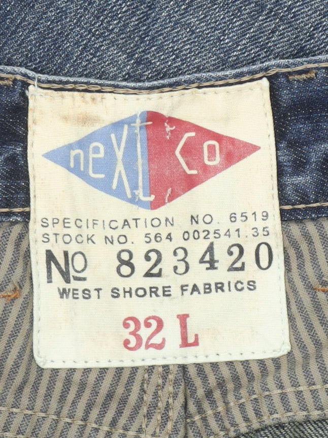 Next Men’s Blue Straight Leg Denim Jeans Size 32L Regular Fit