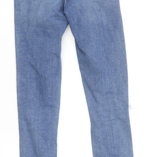 Topshop Women’s Blue Distressed High Rise Skinny Jeans Size 8 W26 L34