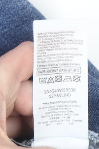 Topshop Women’s Blue Distressed High Rise Skinny Jeans Size 8 W26 L34