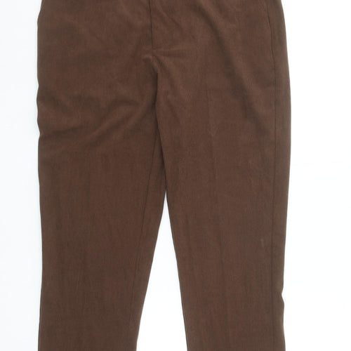 boohooMAN Men's Brown Corduroy Chino Trousers Size L Regular Fit