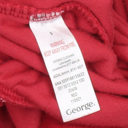 George Women’s Red Velour Long Sleeve One Piece Small