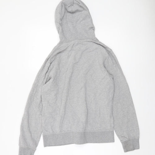 Jack & Jones Men's Grey Pullover Hoodie Medium Logo Print Casual