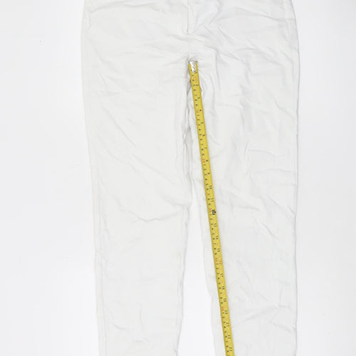 Gardeur Women White Stretch Cotton Straight Leg Trousers Size 8