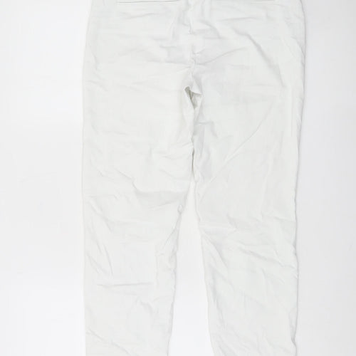 Gardeur Women White Stretch Cotton Straight Leg Trousers Size 8