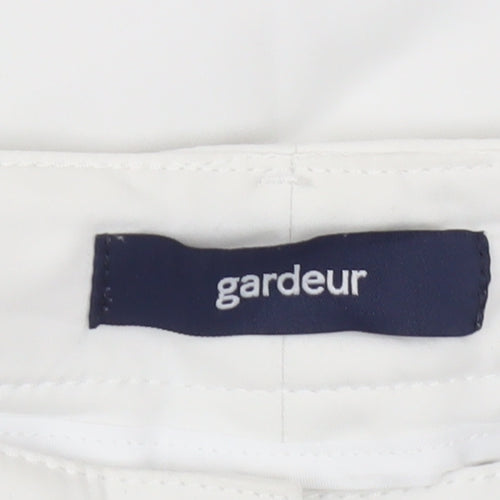 Gardeur Women White Stretch Cotton Straight Leg Trousers Size 8