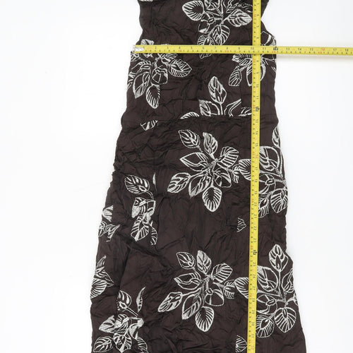 Monsoon Women Black Floral Embroidered Sleeveless Shift Dress Size 12