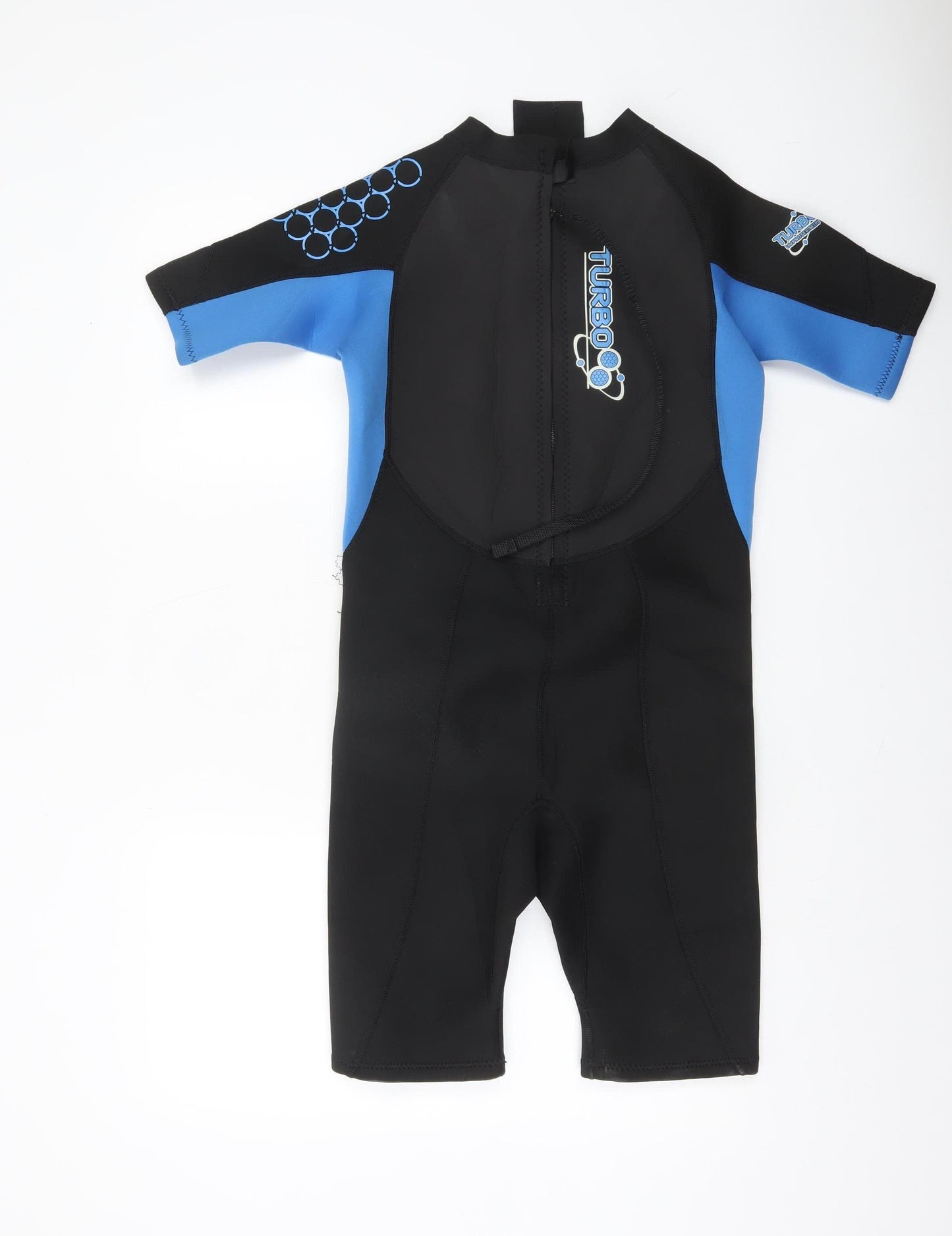 TWF Boys Black Blue Short Sleeve Wetsuit 15 Years Surfing Swimwear