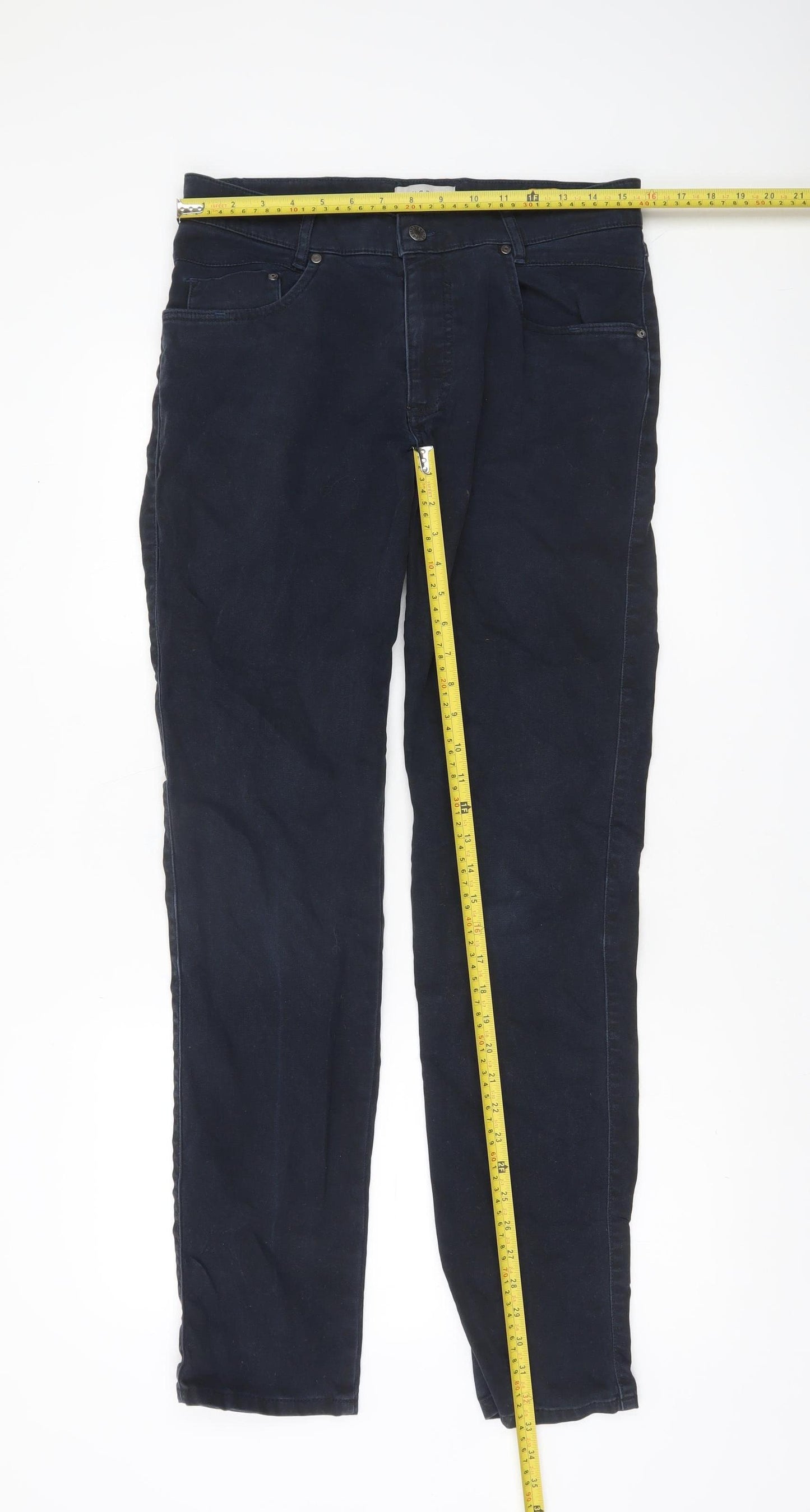 Bugatti Men's Blue Chino Trousers Size 20 Regular Fit Stretch Cotton