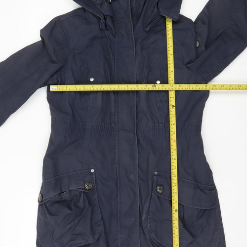 Esprit Women’s Blue Hooded Cotton Parka Coat Size 16