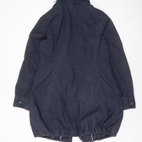 Esprit Women’s Blue Hooded Cotton Parka Coat Size 16