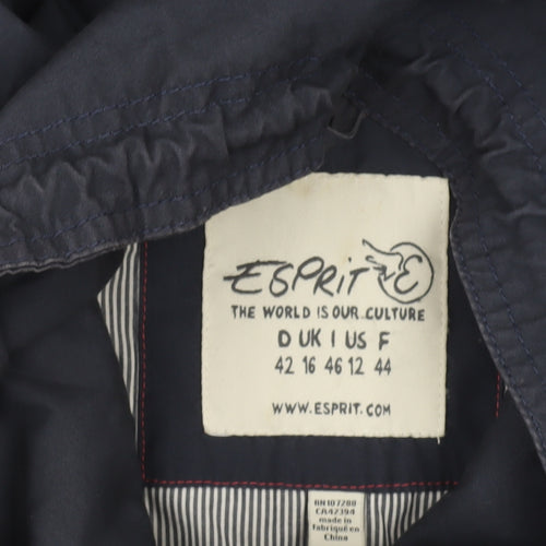 Esprit Women’s Blue Hooded Cotton Parka Coat Size 16
