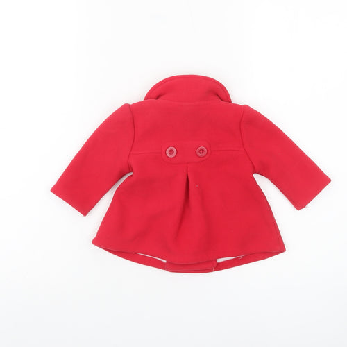 Jasper Conran Junior Girls Red Double-Breasted Coat 3-6 Months Polyester Winter