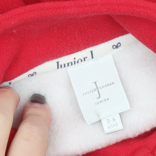 Jasper Conran Junior Girls Red Double-Breasted Coat 3-6 Months Polyester Winter