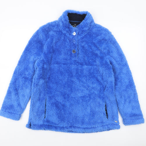 TIGI Women Blue Fleece Henley Pullover Sweatshirt Size 10/12