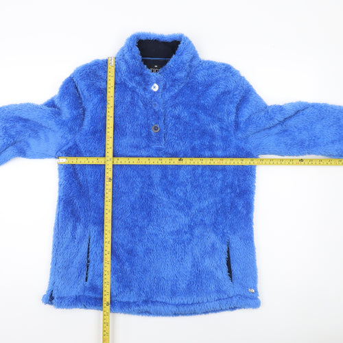 TIGI Women Blue Fleece Henley Pullover Sweatshirt Size 10/12
