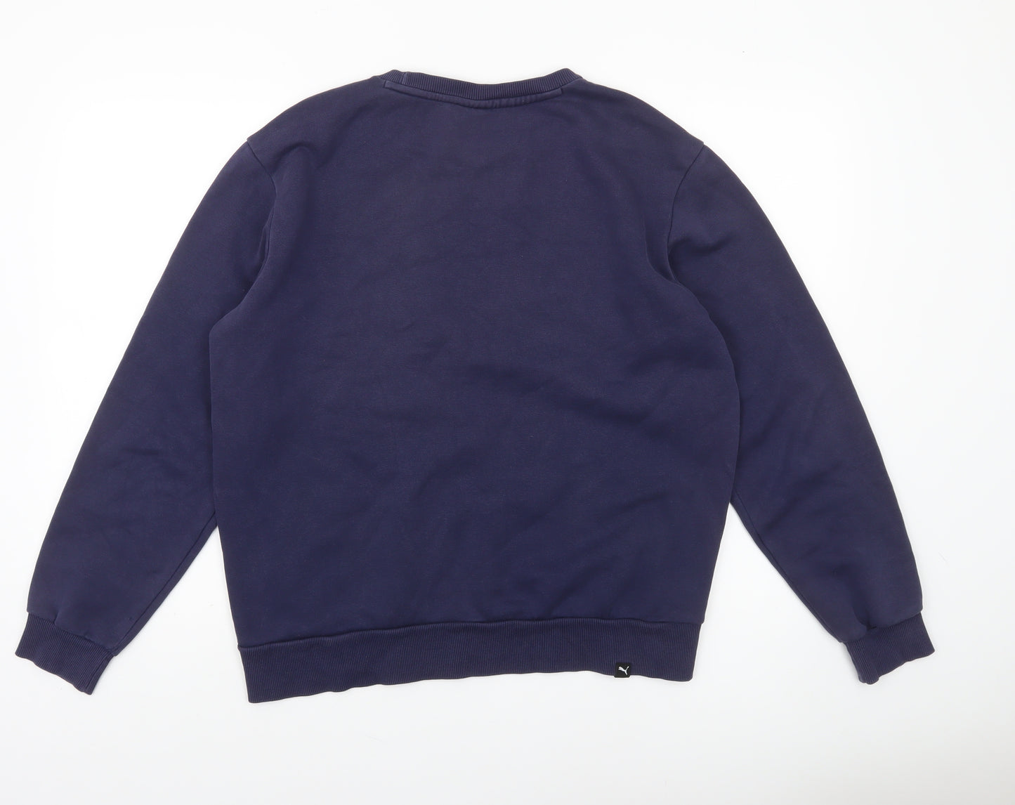 Puma Men's Blue Crew Neck Sweatshirt M Regular Fit Fleece Pullover