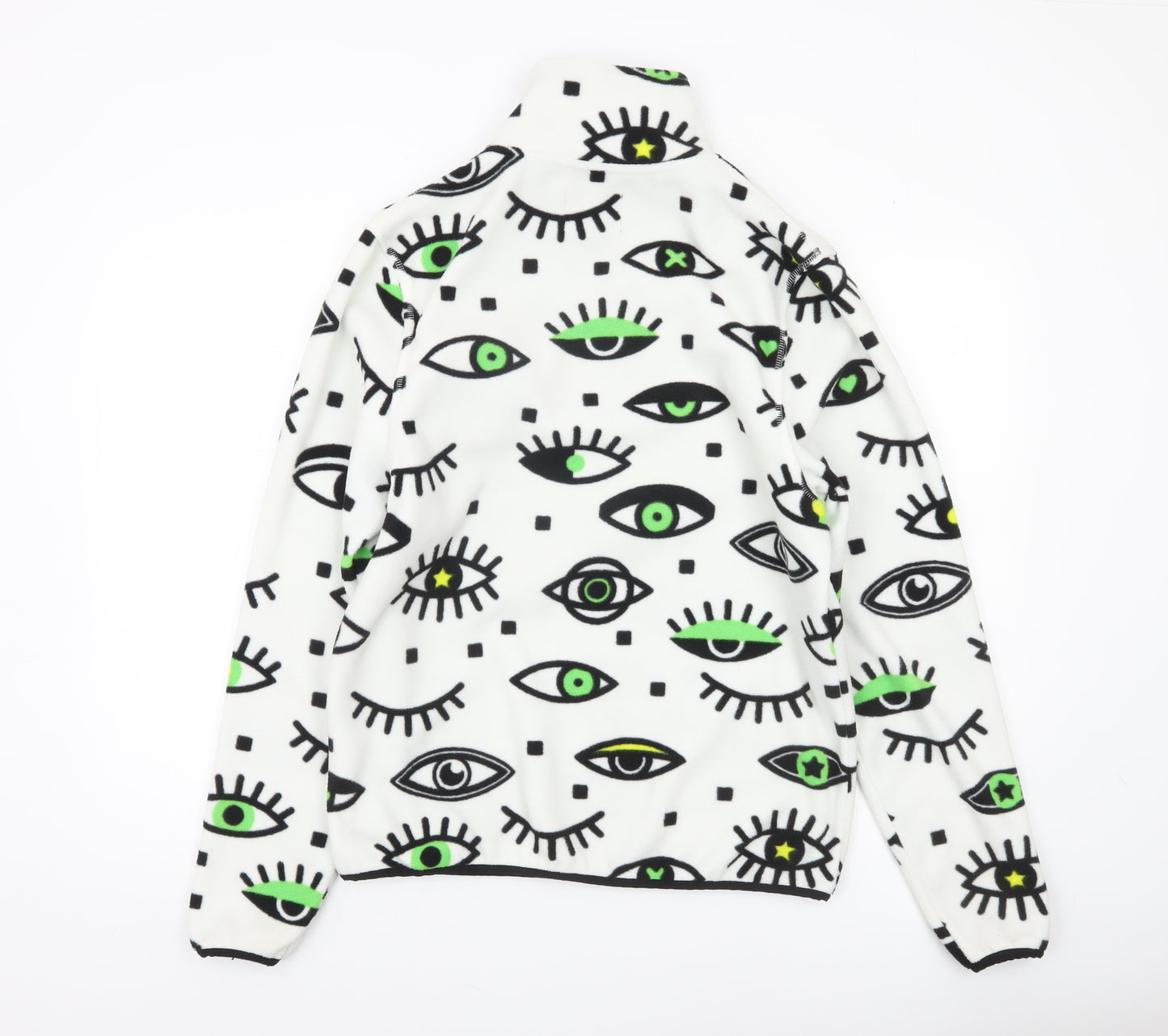 Neon Riot Men's White Graphic Fleece 1/2 Zip Sweatshirt Size S