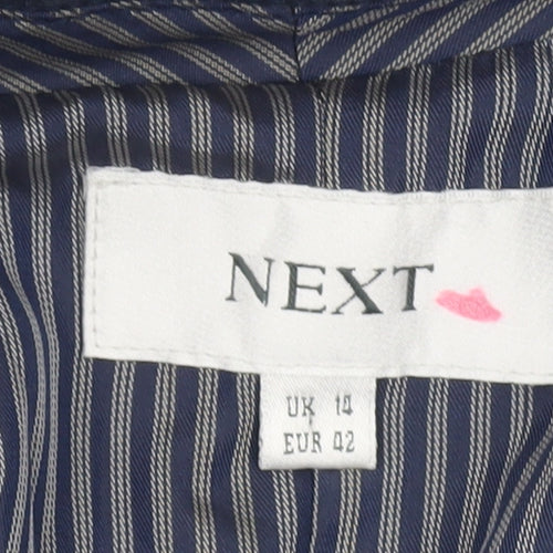 Next Women's Blue Cotton Short Jacket UK 14 Button Front