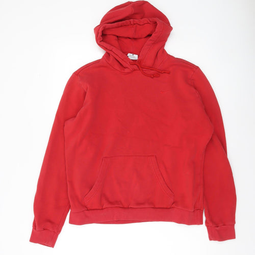 Nike Women's Red Pullover Hoodie XL Cotton Blend Casual Sweatshirt