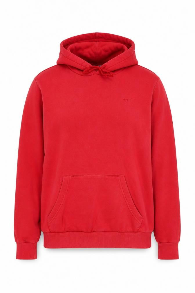 Front view of Nike Women's Red Pullover Hoodie XL Cotton Blend Casual Sweatshirt