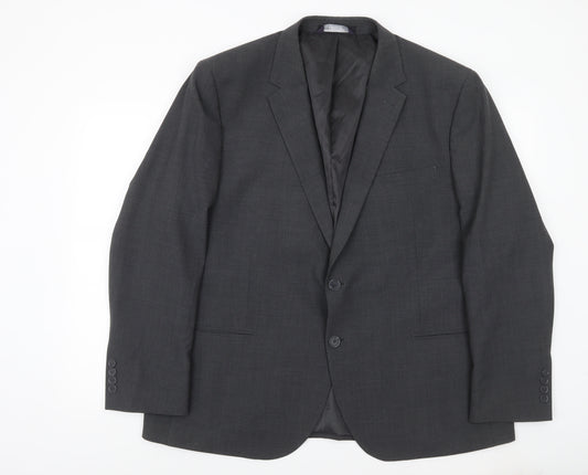Marks and Spencer Men's Grey Wool Blend 3XL Short Formal Blazer Jacket