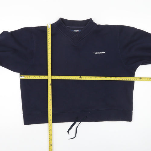 Diadora Women's Navy Blue V-Neck Pullover Sweatshirt Size 14