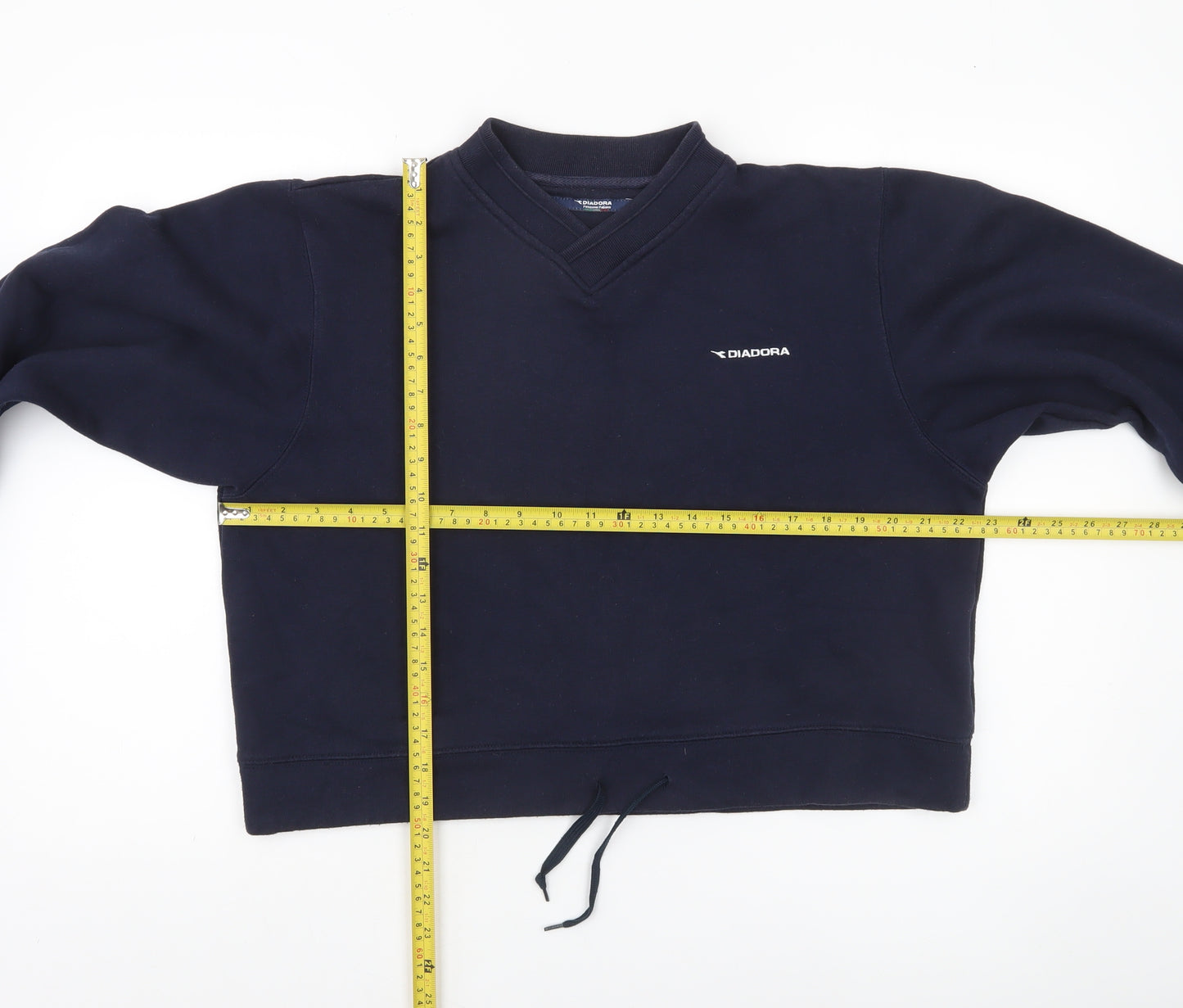 Diadora Women's Navy Blue V-Neck Pullover Sweatshirt Size 14