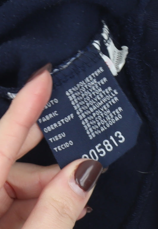 Diadora Women's Navy Blue V-Neck Pullover Sweatshirt Size 14