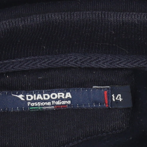 Diadora Women's Navy Blue V-Neck Pullover Sweatshirt Size 14