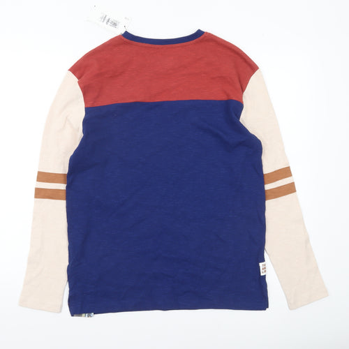 Marks and Spencer Boys Blue Colourblock Long Sleeve T-Shirt 13-14 Years