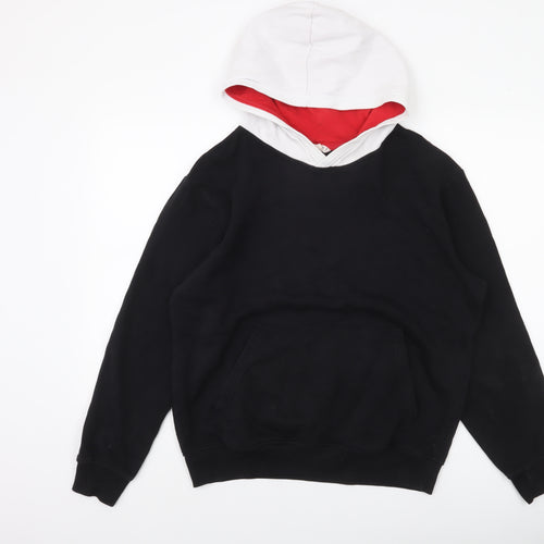 H&M Boys Black and White Pullover Hoodie Size 16 Years Cotton Blend
