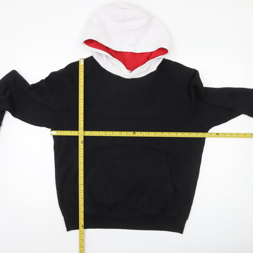 H&M Boys Black and White Pullover Hoodie Size 16 Years Cotton Blend