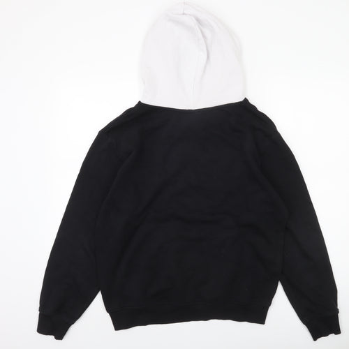 H&M Boys Black and White Pullover Hoodie Size 16 Years Cotton Blend