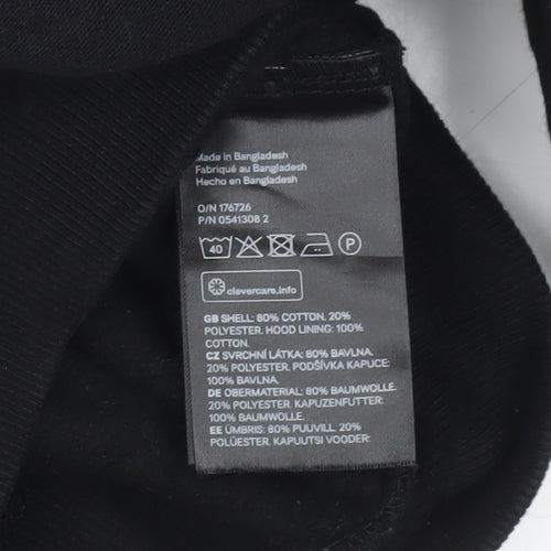 H&M Boys Black and White Pullover Hoodie Size 16 Years Cotton Blend