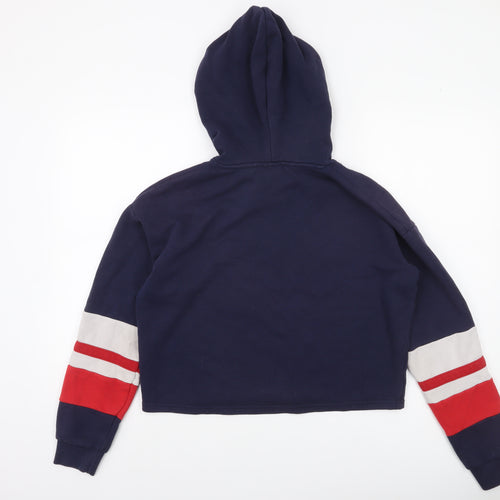 FILA Women’s Navy Pullover Hoodie S Cropped Logo Sweatshirt