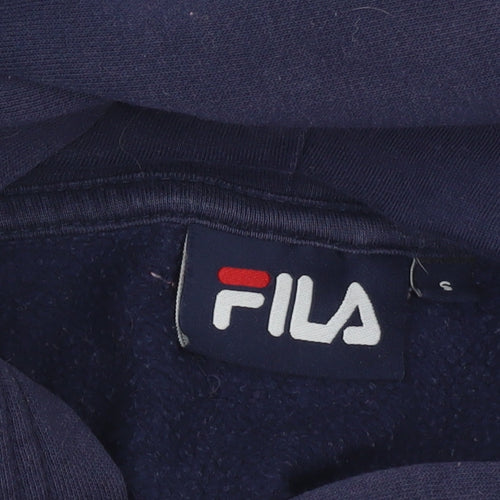 FILA Women’s Navy Pullover Hoodie S Cropped Logo Sweatshirt