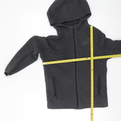 Nike Boys Grey Full Zip Hoodie Size 13-15 Years Fleece Lined