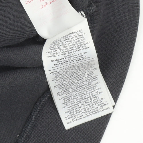 Nike Boys Grey Full Zip Hoodie Size 13-15 Years Fleece Lined