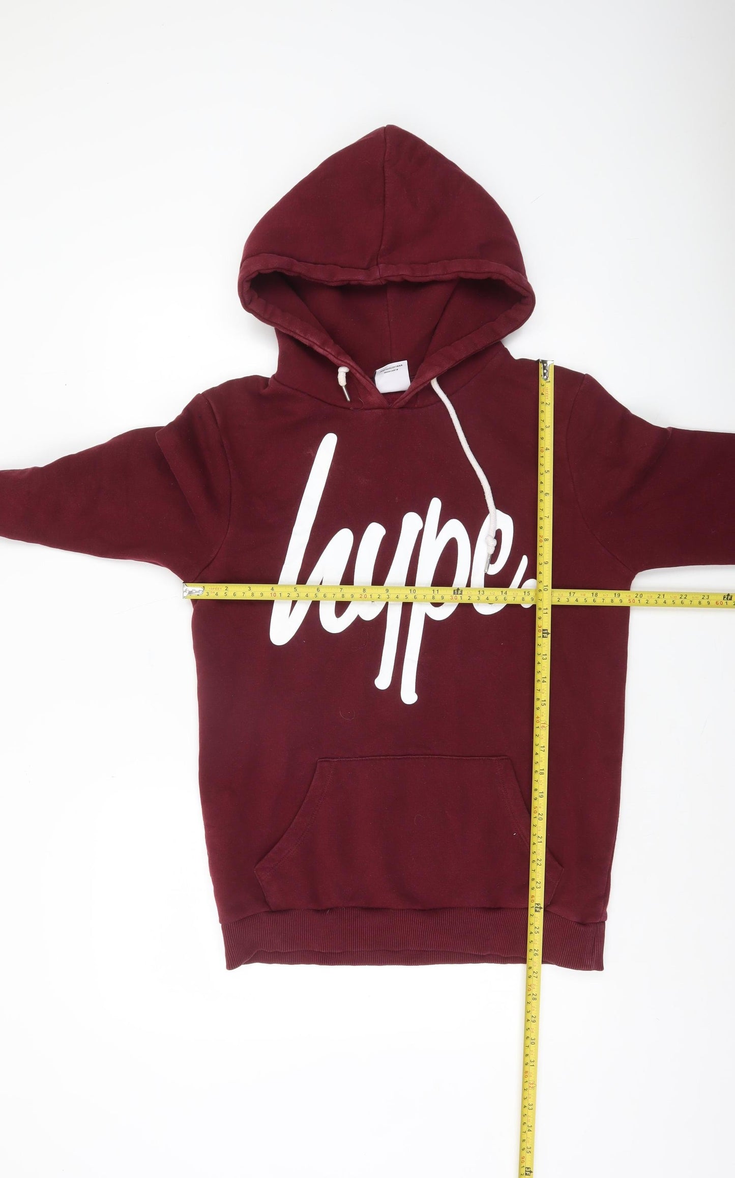 Hype Men's Red Pullover Hoodie Small Logo Graphic Print