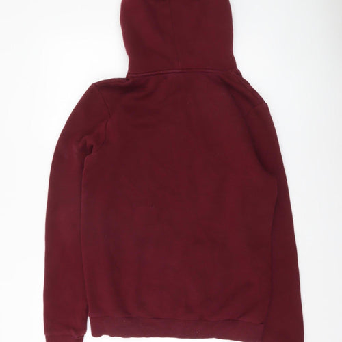 Hype Men's Red Pullover Hoodie Small Logo Graphic Print
