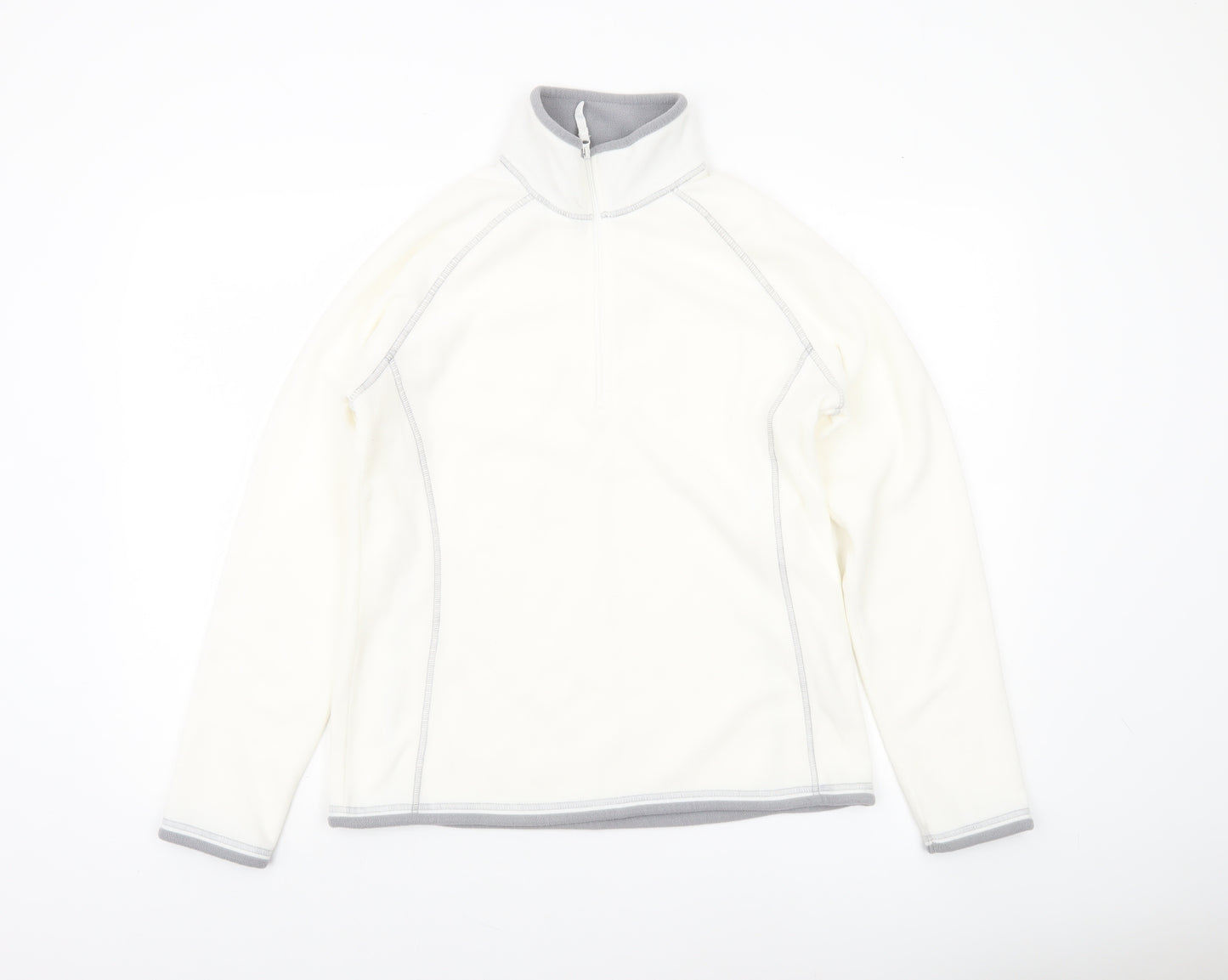 Mountain Warehouse Womens Ivory Fleece Pullover Size 12 Half Zip Sweatshirt