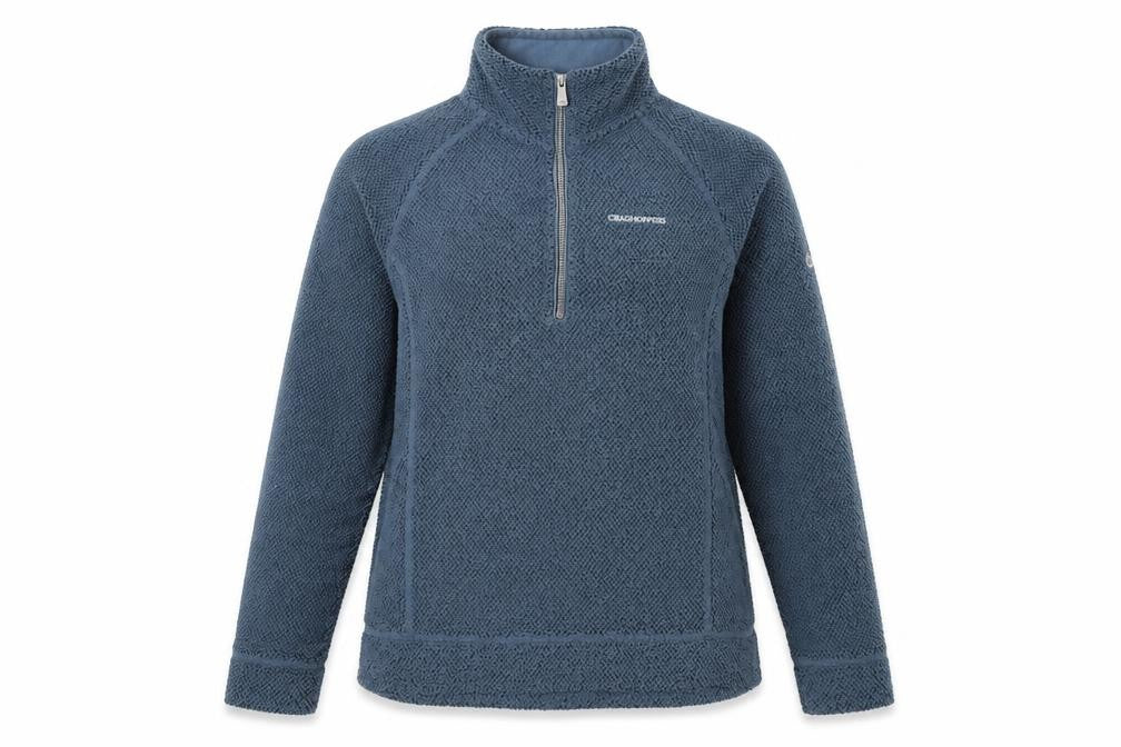 Craghoppers Women Blue 1/2 Zip Fleece Pullover Size S Outdoor Sweatshirt